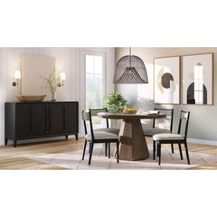Round Dining Table W/ Lazy Susan - Latte