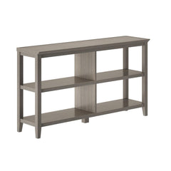 Wood Low Bookshelf with 2 Shelves; Washed Gray, 1PC
