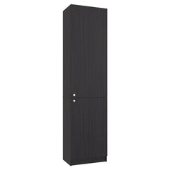 Home Tall Freestanding Bookcase with Double Doors and 5 Interior Storage Shelves, Vertical Storage Cabinet for Living Room, Office or Bedroom