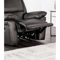 Black Finish Transitional Manual Recliner Chair Pillow Arms Welt Trim Primary Living Room