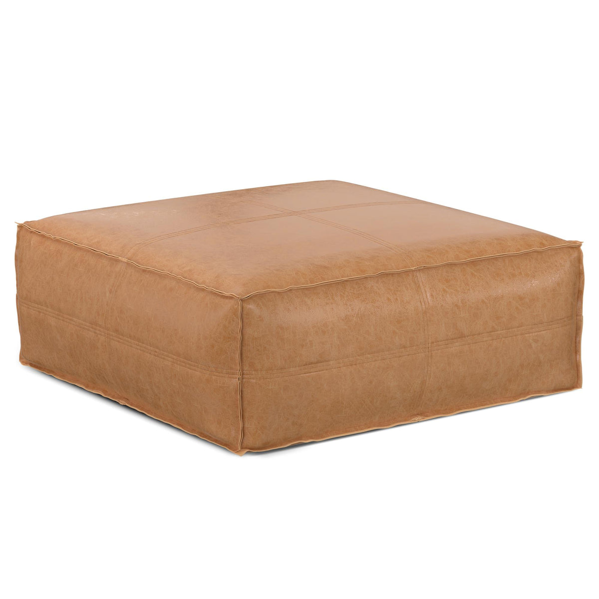 Crown - Extra Large Coffee Table Pouf - Distressed Brown