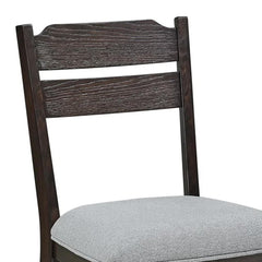 Earth Dining Chair Set of 2, Dove Gray Seat, Oak Brown Wood Frame
