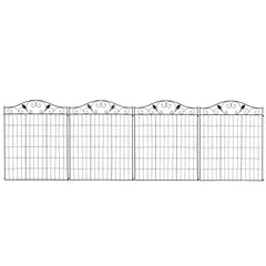 Garden Fence, 4 Pack, 44 in(H) x 12 ft(L) Folding Garden Fence Border, No Dig Ground Stake Metal Fence Panels for Outdoor Patio Yard Landscape