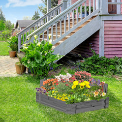 39" x 36" Screwless Raised Garden Bed, Hexagon Planter Box for Outdoor Plants, Vegetables, Flowers, Herbs, Gray