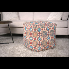 Earth Handcrafted Fabric Pouf, Multicolored