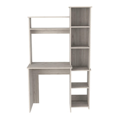 Valhalla Writintg Desk, Two Superior Shelves, Five Cubbies -Light Gray