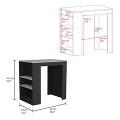 Agamemnon Kitchen Island with 3-Side Shelves