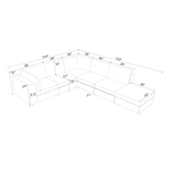 Corduroy Reversible Modular Sectional
