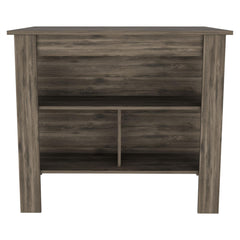 Astyanax Kitchen Island, Four Legs, Three Shelves -Dark Brown