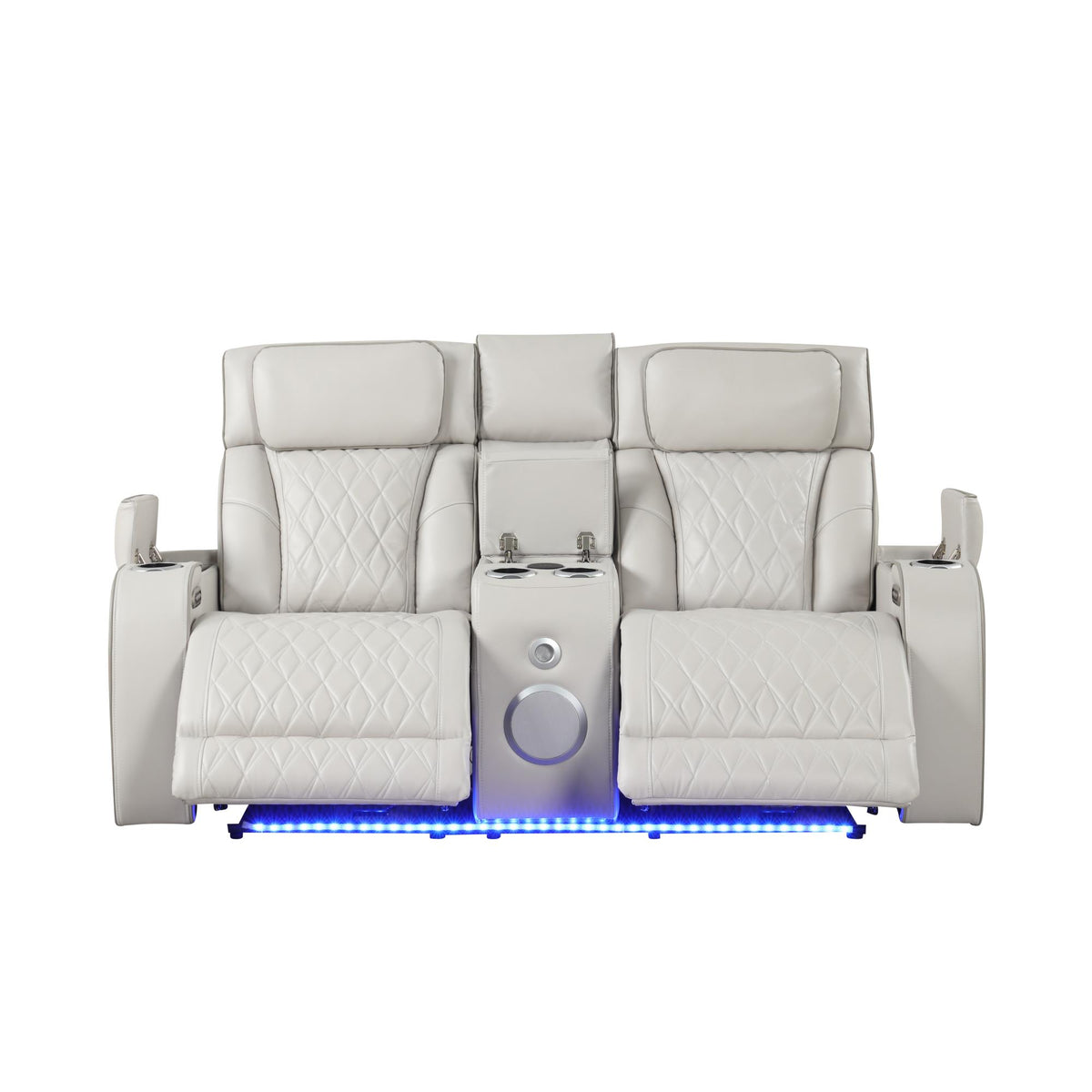 Hephaestus Modern Style Upholstery Recliner Loveseat Made with Wood & Massage Function Included-Beige
