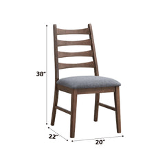 Vertex Dark Gray Linen & Walnut Finish Side Chair (Set of 2)