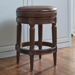 Sanctuary Wood Backless Counter-Height Swivel Barstool, 1PC