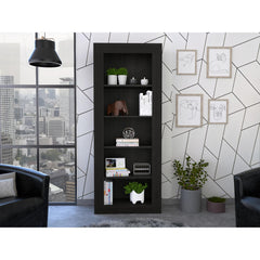 Waltz Bookcase, Vertical Design, Five Shelves -Black