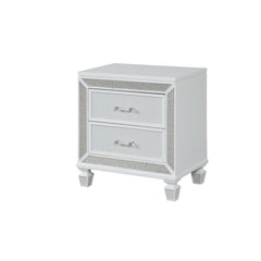 Shangri-La Modern Style 2-Drawer Nightstand Made with Wood Finished in White