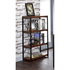 Museum Weathered Oak & Black Finish Bookshelf