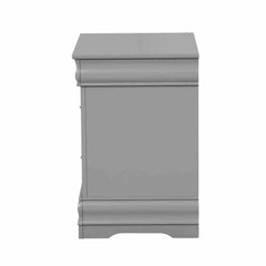 Gray Finish Nightstand 1pc Bracket Legs Dovetail Drawers Hanging Handles Transitional White Finish Bedroom Furniture