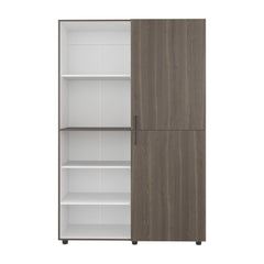 Eco High One Door Freestanding Armoire With Hanging Rod And Interior Shelves, Compact Bedroom Wardrobe, White, Mahogany