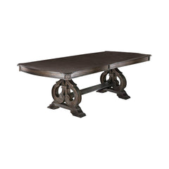 Dining Room 1pc Dining Table W Leaf Trestle Base Rustic Natural Tone Table Solid wood Furniture