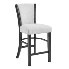 Crest 24 Inch Counter Height Chair Set of 2, White Fabric Upholstery