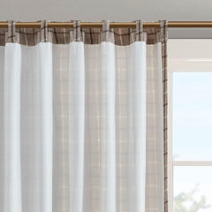 Cassandra Rod Pocket and Back Tab Curtain Panel with Fleece Lining Brown 50x95"