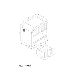 Legend Black and White Nightstand