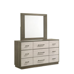 Perseus Modern Style Mirror Made with Wood in Beige & Brown