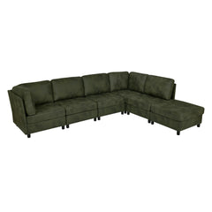 Faux Leather Fabric Upholstered Modular Sectional