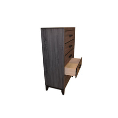 Contemporary Style 5-Drawer Chest Made with Wood in Gray