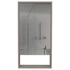 Zenith Medicine Cabinet, One External Shelf, Single Door Mirror Two Internal Shelves -Light Gray