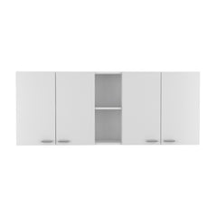 Star 150 Wall Cabinet, Double Door, Two External Shelves, Two Interior Shelves -White
