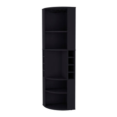 Wenge 5 Large Shelves Corner Bar Cabinet