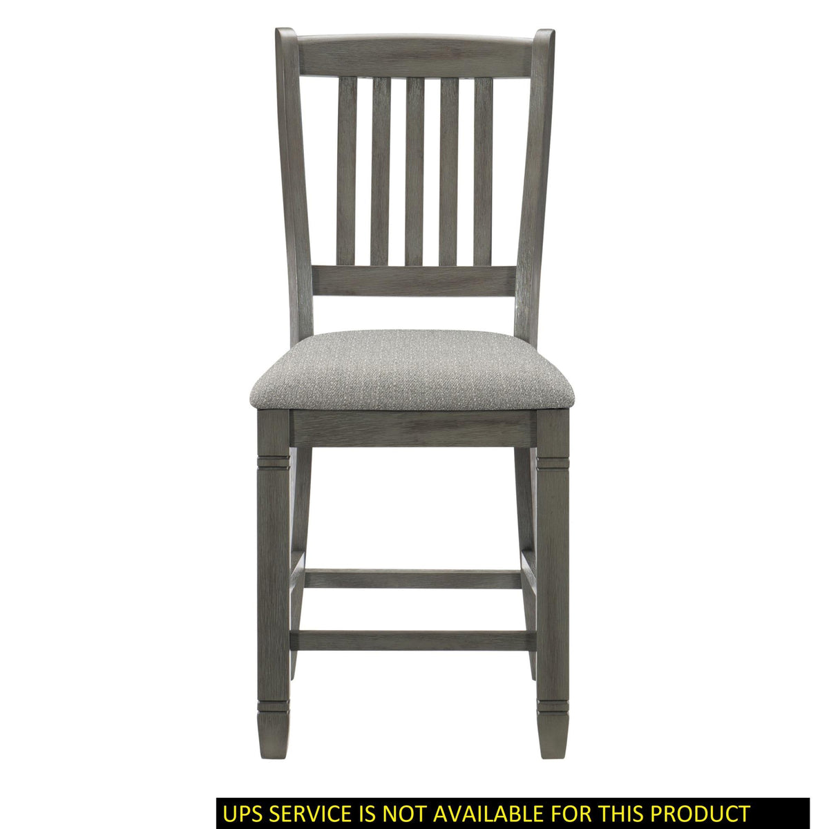 Antique Gray Finish Counter Height Chairs 2pc Set Dining Room Furniture Upholstered Seat Wooden Chairs Classic Style