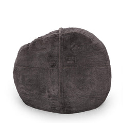 Rhapsody Modern 5 Foot Faux Fur Cozy Bean Bag, Brown/Beige