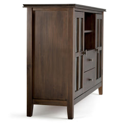 Demeter 53 inch Wide Solid Wood Tall TV Stand in Natural Aged Brown For TVs up to 60 inches