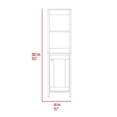 Hector Clair Linen Cabinet, Two Interior Shelves, Two Open Shelves, Single Door