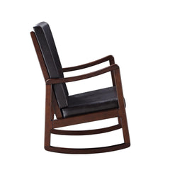 Aegisthus Dark brown Synthenic Leather & Espresso Finish Rocking Chair
