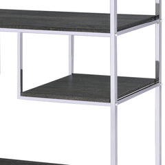 Story Rustic Gray Oak & Chrome Finish Bookshelf