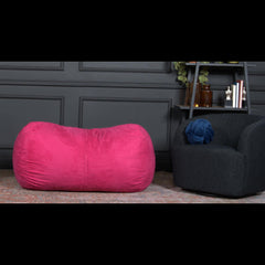 Neptune 4 Foot Cylindrical Suede Bean Bag, Fuchsia
