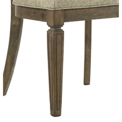Aphrodite Light Brown Fabric & Weathered Oak Finish Side Chair (Set of 2)