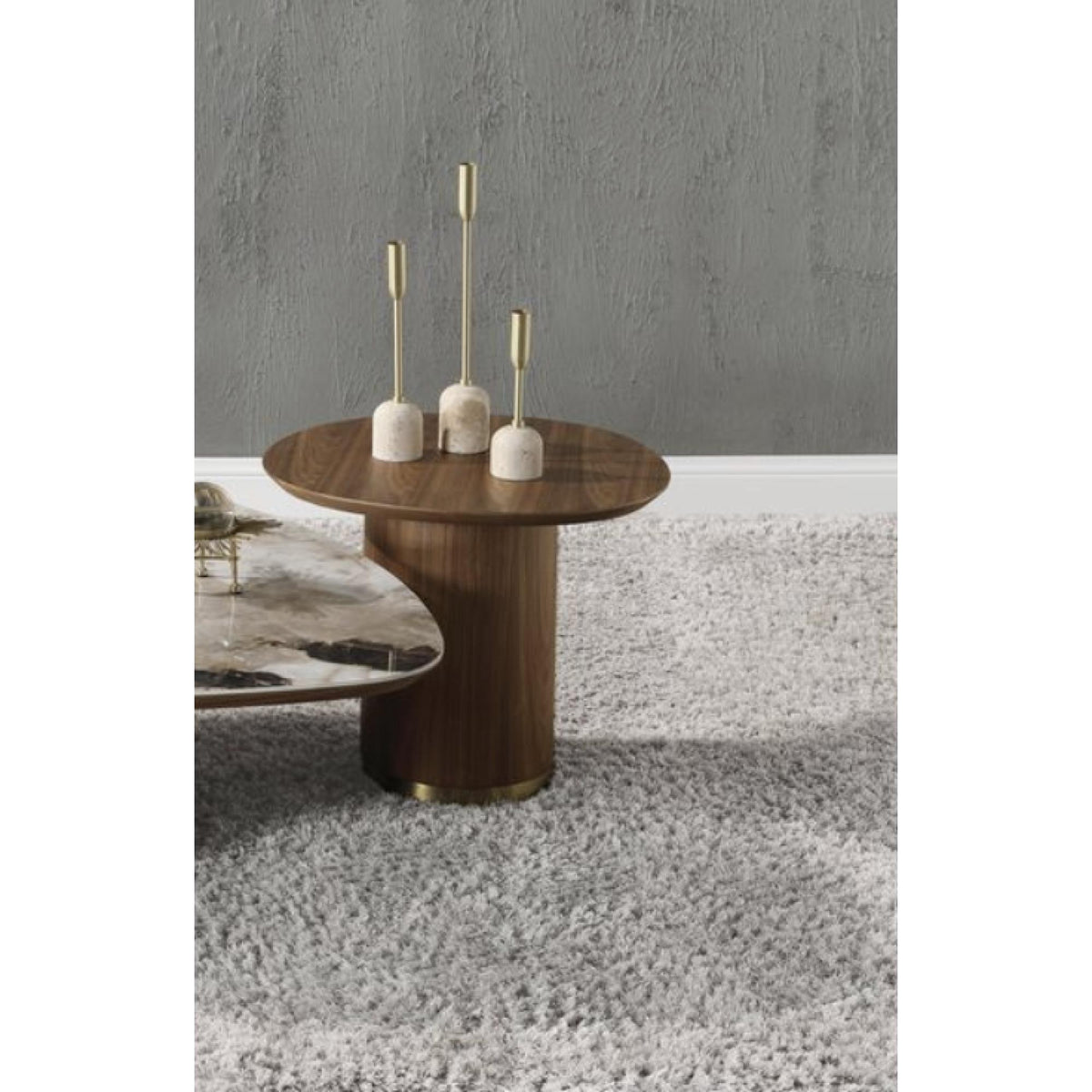 Polyxena Walnut Finish End Table