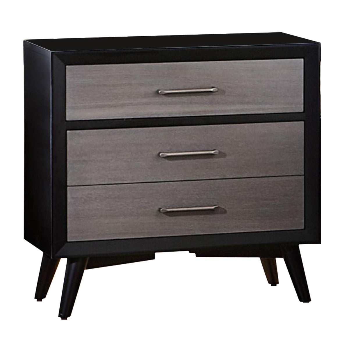 Contemporary Style Wooden Night Stand In Black and Gray