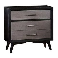 Contemporary Style Wooden Night Stand In Black and Gray