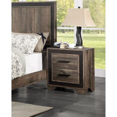 Perseus Finish 1pc Nightstand Paper veneer Bedroom Furniture 2-Drawers Bedside Table