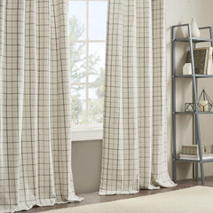 Cassandra Rod Pocket and Back Tab Curtain Panel with Fleece Lining Natural 50x95"