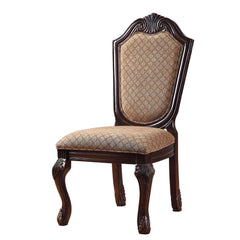Epimetheus De Ville Fabric & Espresso Finish Side Chair (Set of 2)