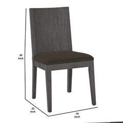 Poseidon 38 Inch Mahogany Wood Dining Chair with Panel Back, Gray