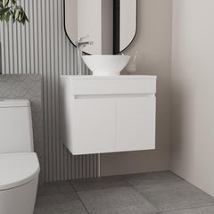 Aeneas Sink Vanity Manchester, Two Drawers and Open Shelf, White