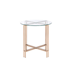 Millennium Clear Glass Top with Champagne Finish End Table