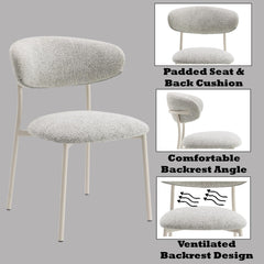 Saga Light Gray Fabric Finish Side Chair (Set of 2)
