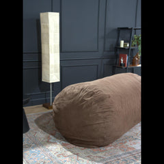 Aeneas Traditional 8 Foot Cylindrical Suede Bean Bag, Brown